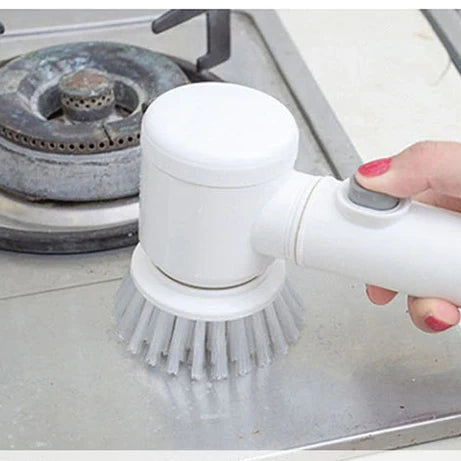 Magic Brush 5 In 1 Handheld Electric Cleaning Brush for Bathroom Tile and Tub Kitchen Washing Tool