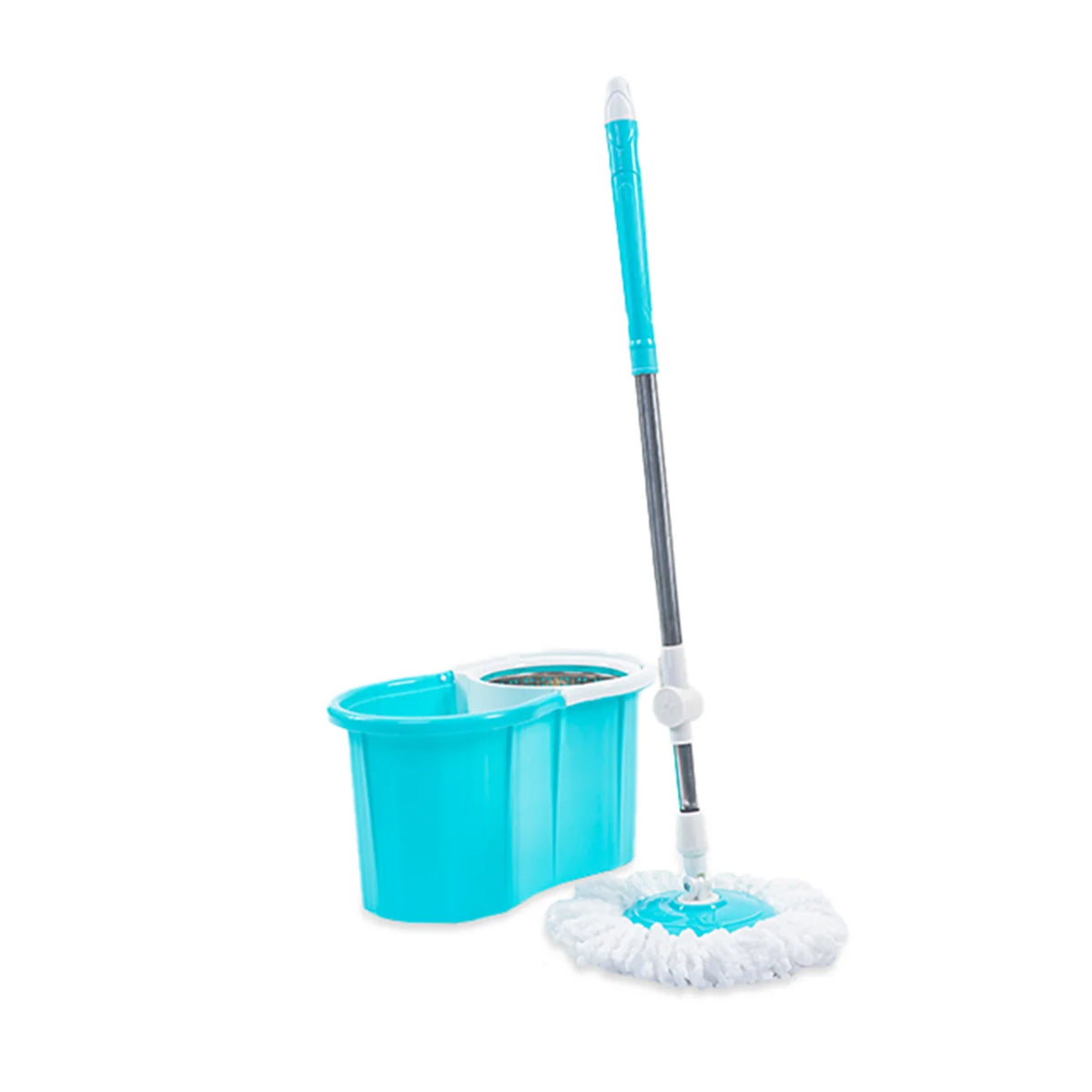 Spin Mop Plastic & Steel Bucket, 360-Degree with Microfiber Mop Head